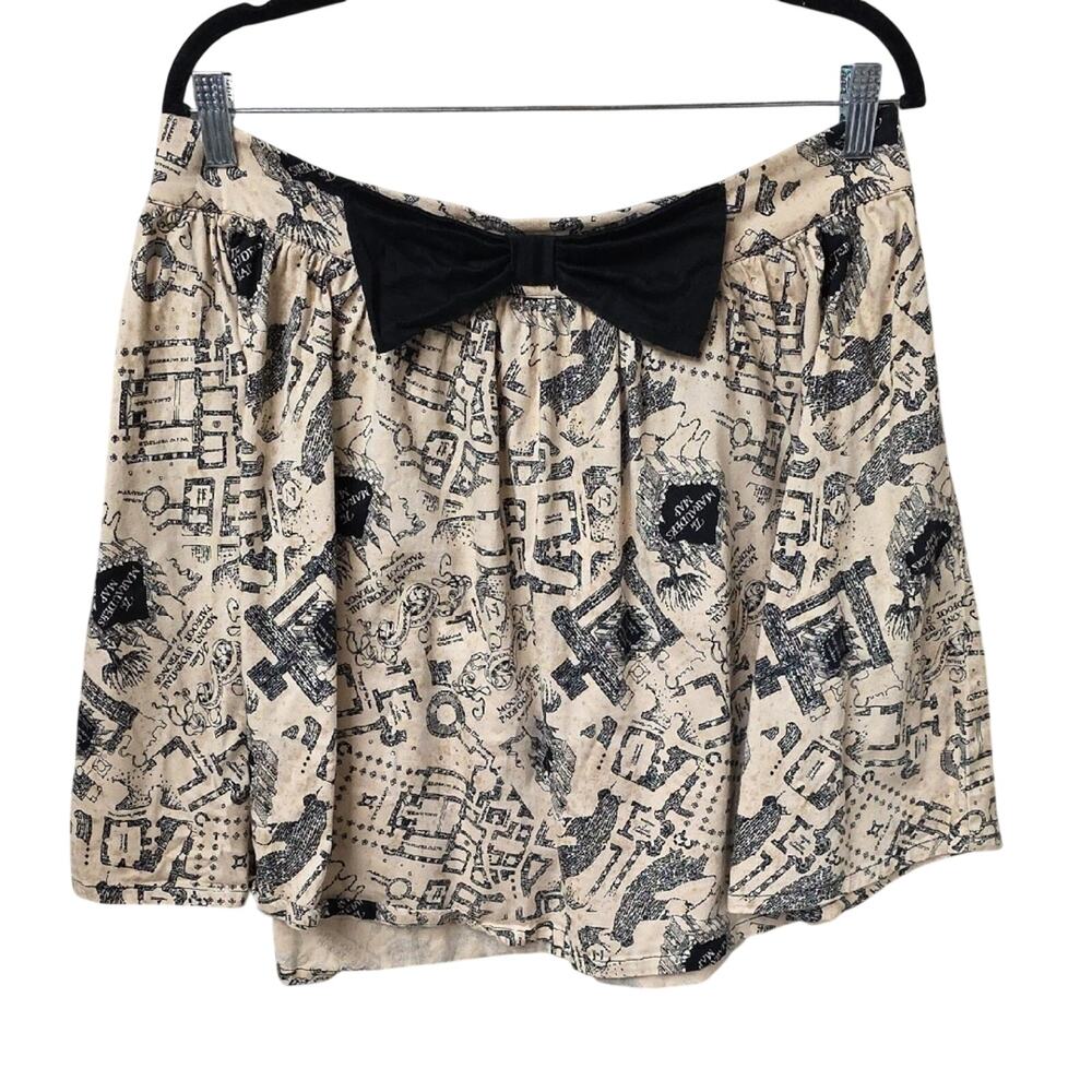 Hot Topic Exclusive Harry Potter Marauder's Map Skater Skirt Juniors Size XL